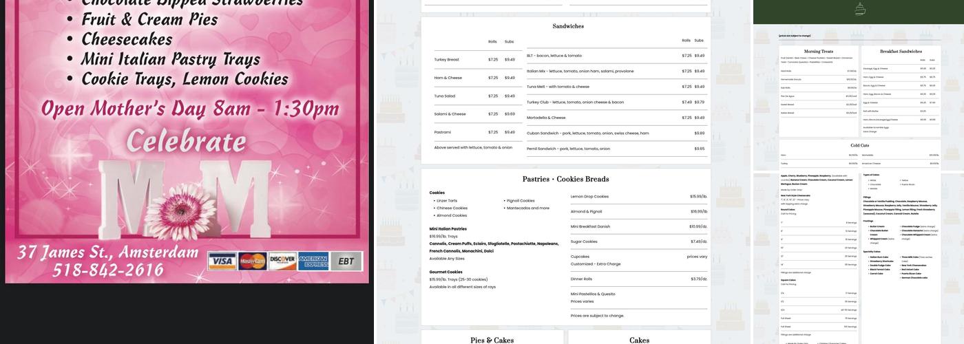 Rosito's Bakery Menu