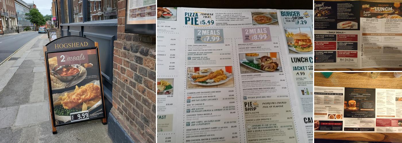 Hogshead, Newport Menu