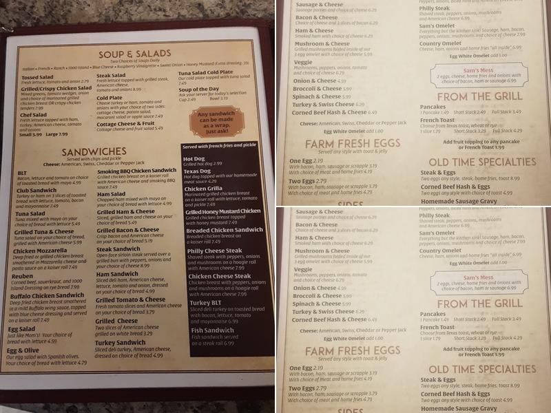 Sam's Menu