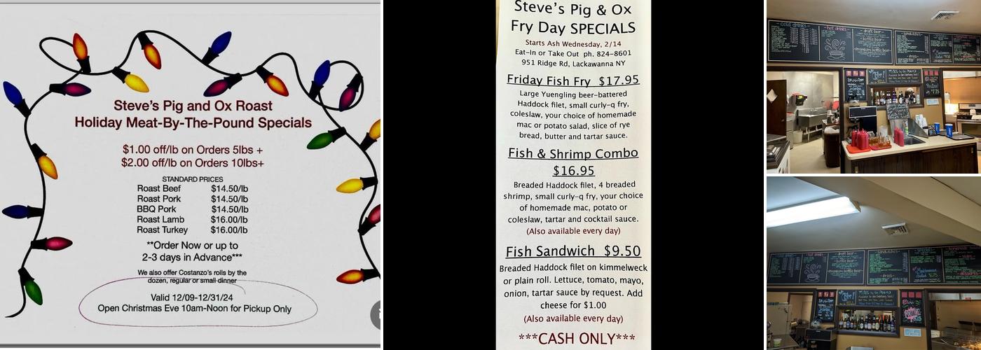 Steve's Pig & Ox Roast Menu