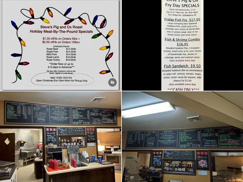 Steve's Pig & Ox Roast Menu