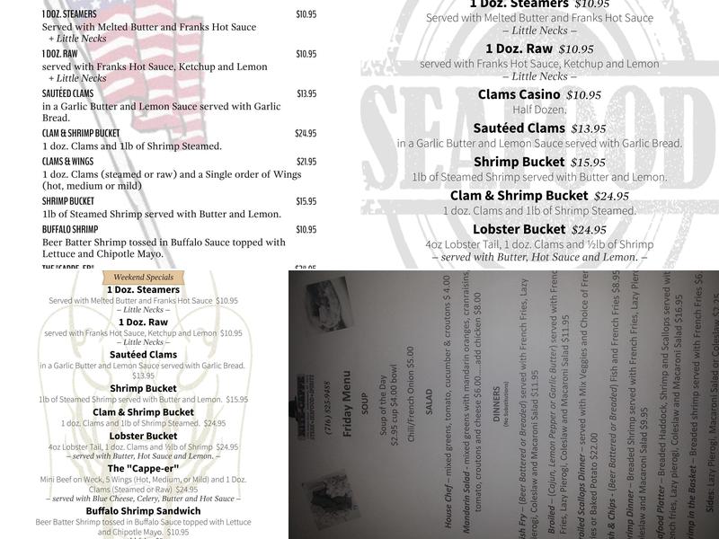 The Nite Cappe Steak And Seafood Restaurant Menu