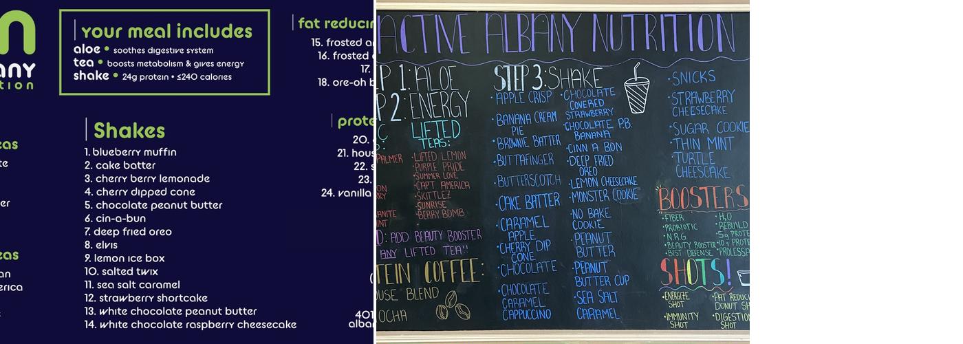 Albany Nutrition Menu
