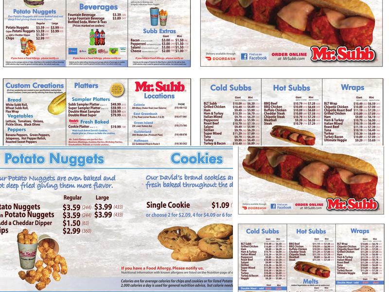 Mr. Subb - Hoosick St. Menu