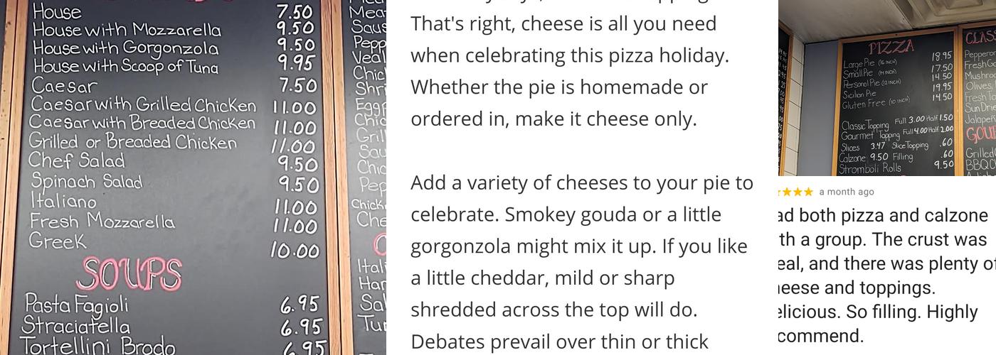 Pizza Phil of Fishkill Menu