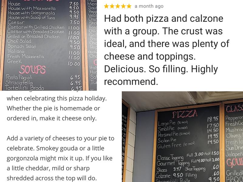 Pizza Phil of Fishkill Menu