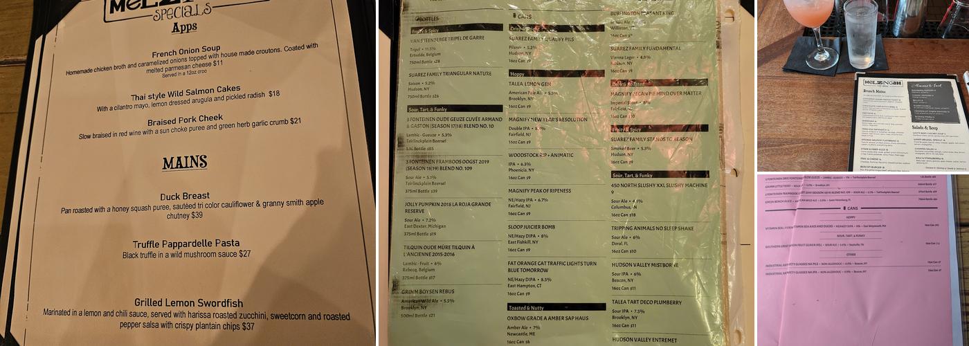 Melzingah Tap House Menu