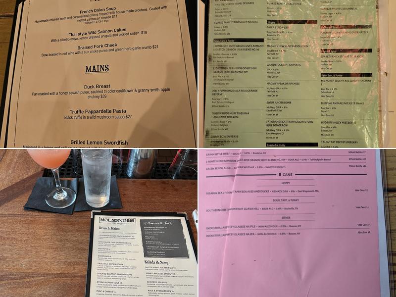 Melzingah Tap House Menu