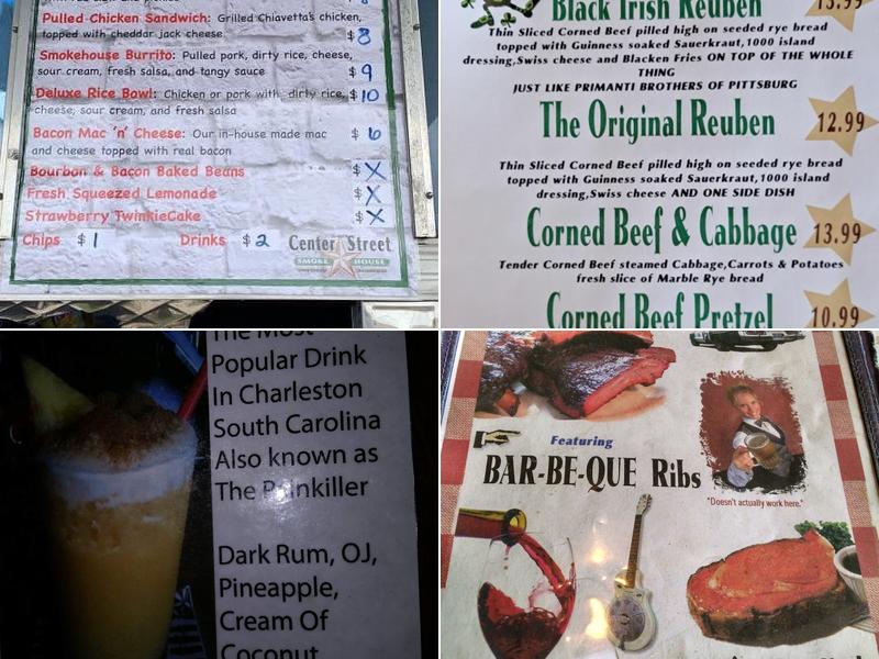 Center Street Smoke House Menu