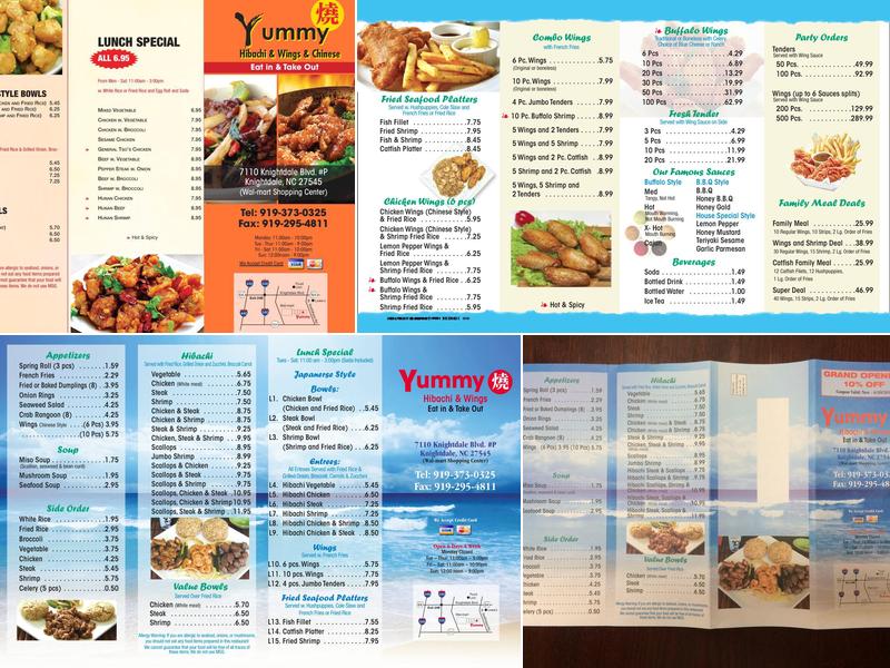 YUMMY Hibachi & Wings Menu