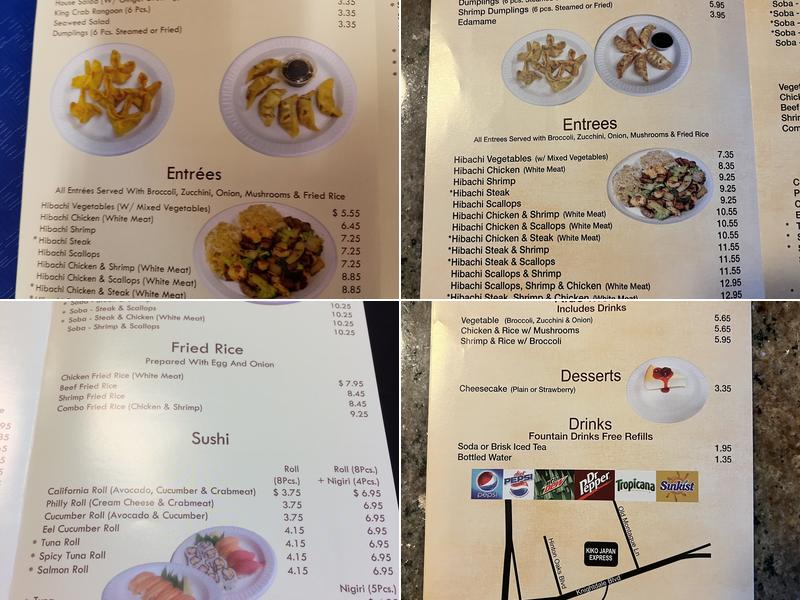 Kiko Japan Express Menu