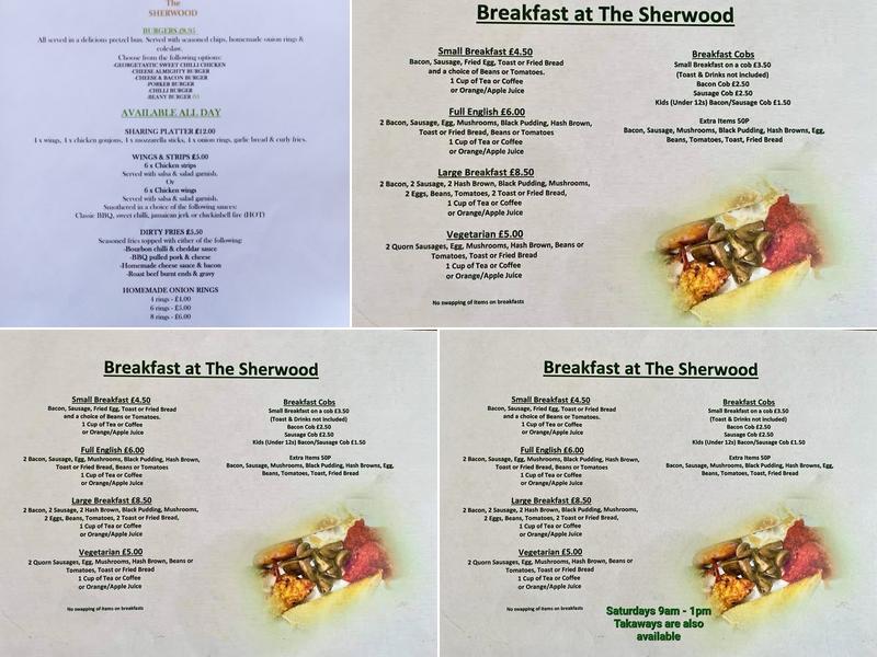 The Sherwood Inn Menu