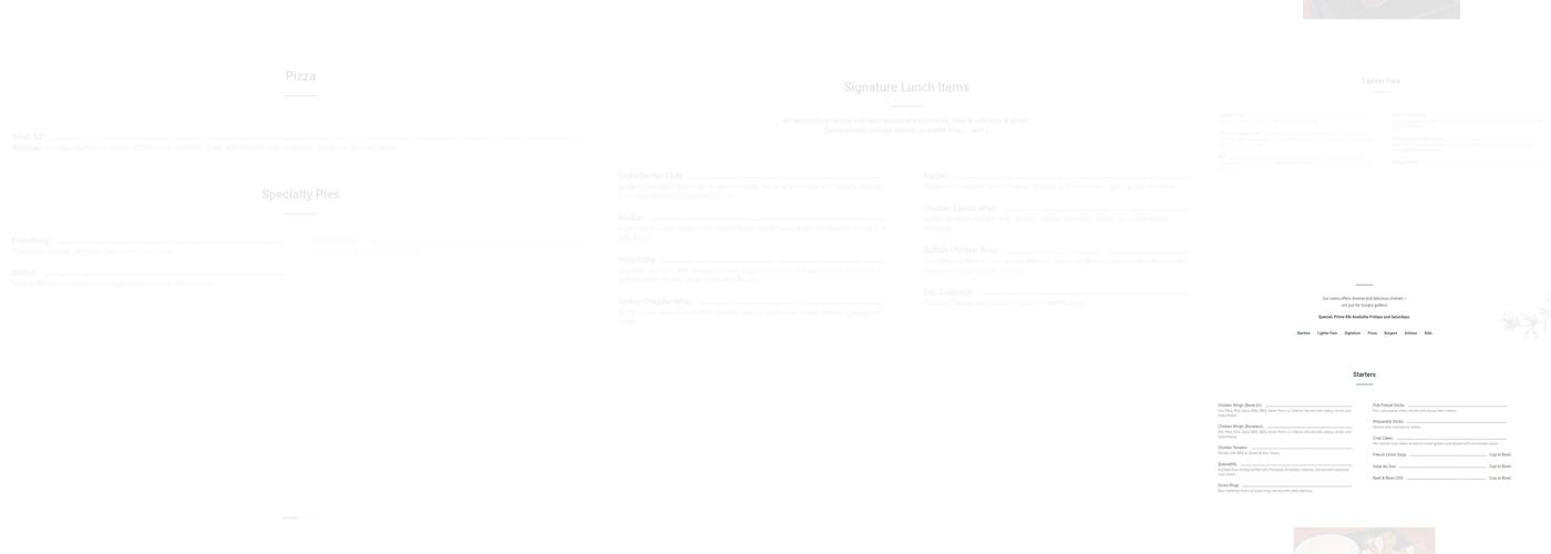 Bogey's Pub & Grill Menu