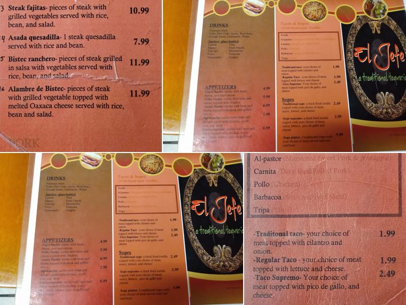 La Taqueria Menu