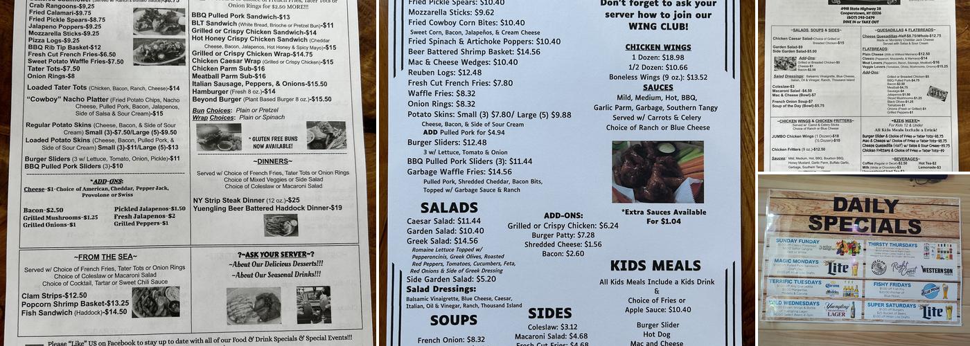 J & D's Wagon Wheel Menu