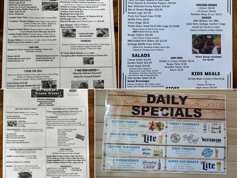 J & D's Wagon Wheel Menu