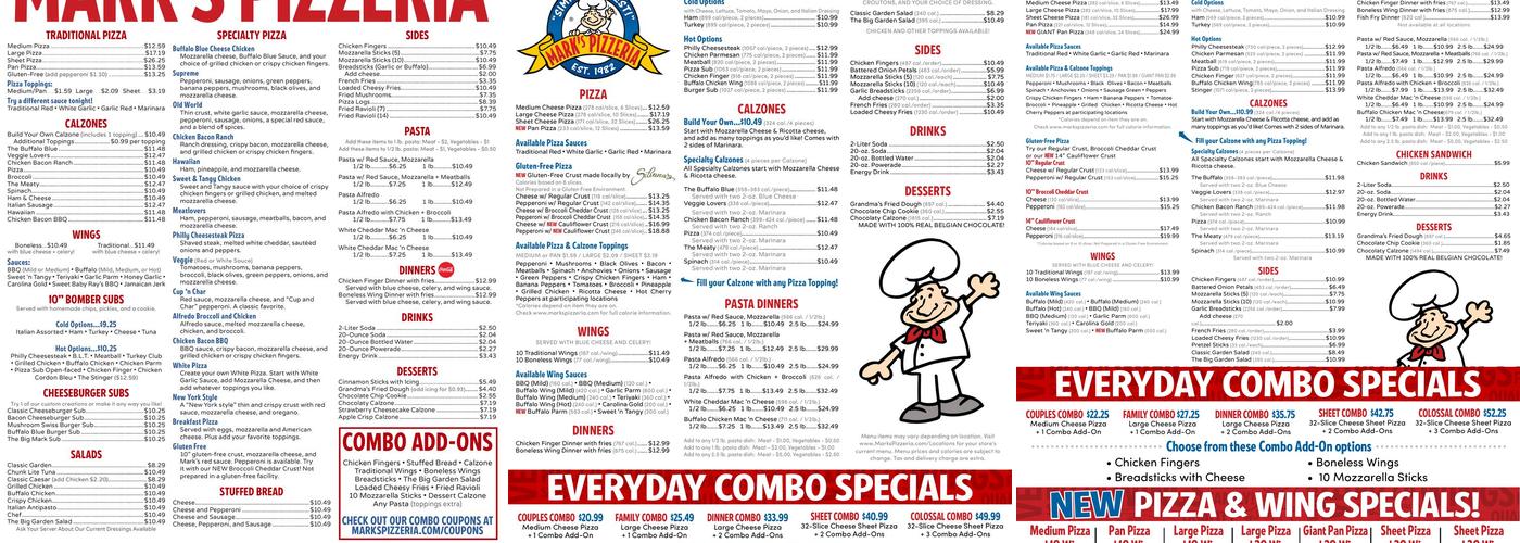 Mark's Pizzeria Menu