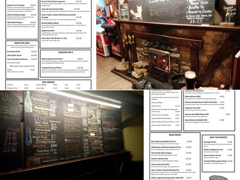 The Fox Inn Menu