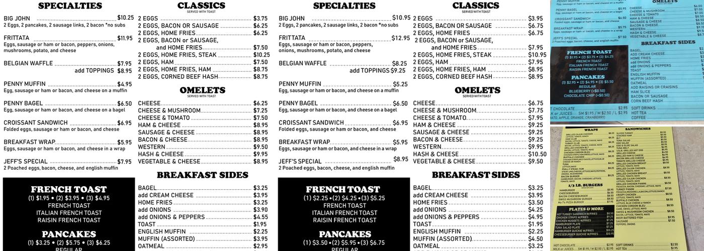 Penny's Place Menu
