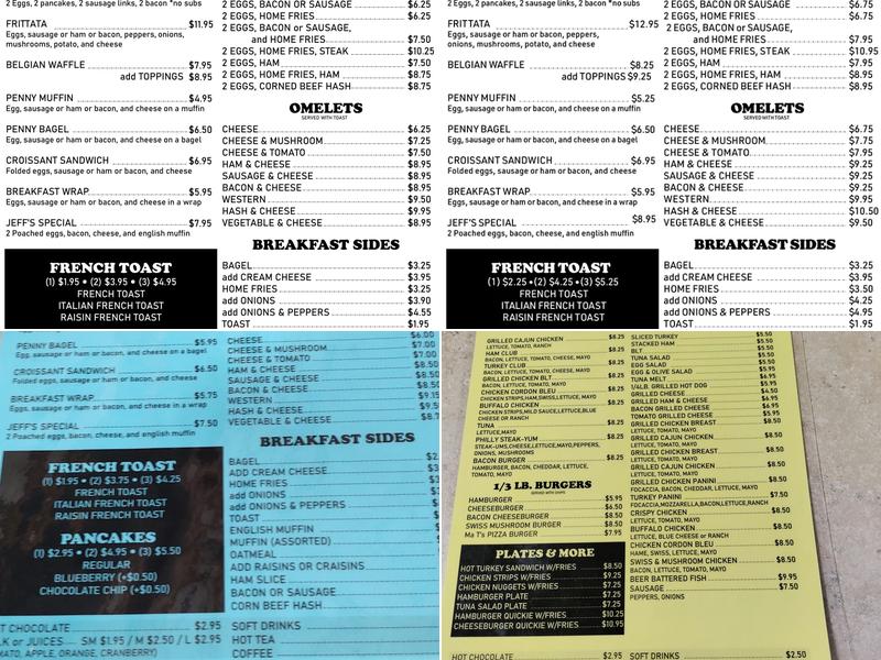 Penny's Place Menu