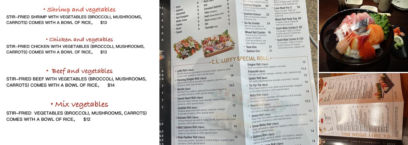 C.L. Luffy Japanese Restaurant Menu