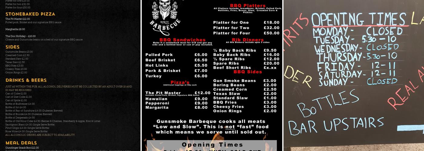 Dukeries Brewery Tap & Gunsmoke BBQ Menu