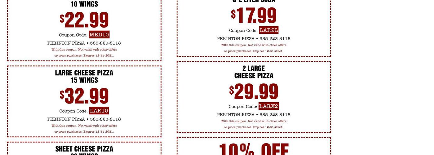 Perinton Pizza Emporium Menu