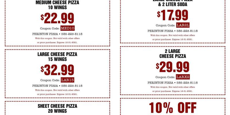 Perinton Pizza Emporium Menu