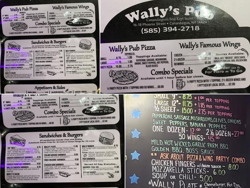 Wally's Pub Menu
