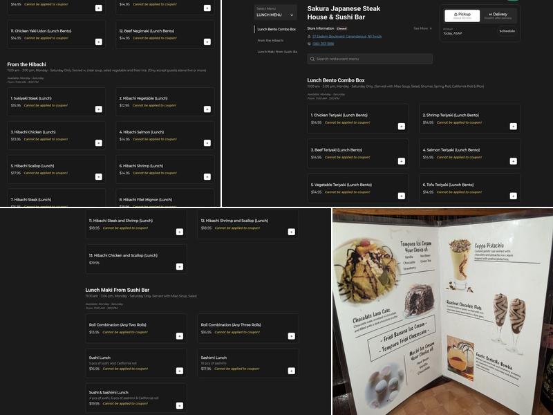 Sakura Japanese Steak House & Sushi Bar Menu