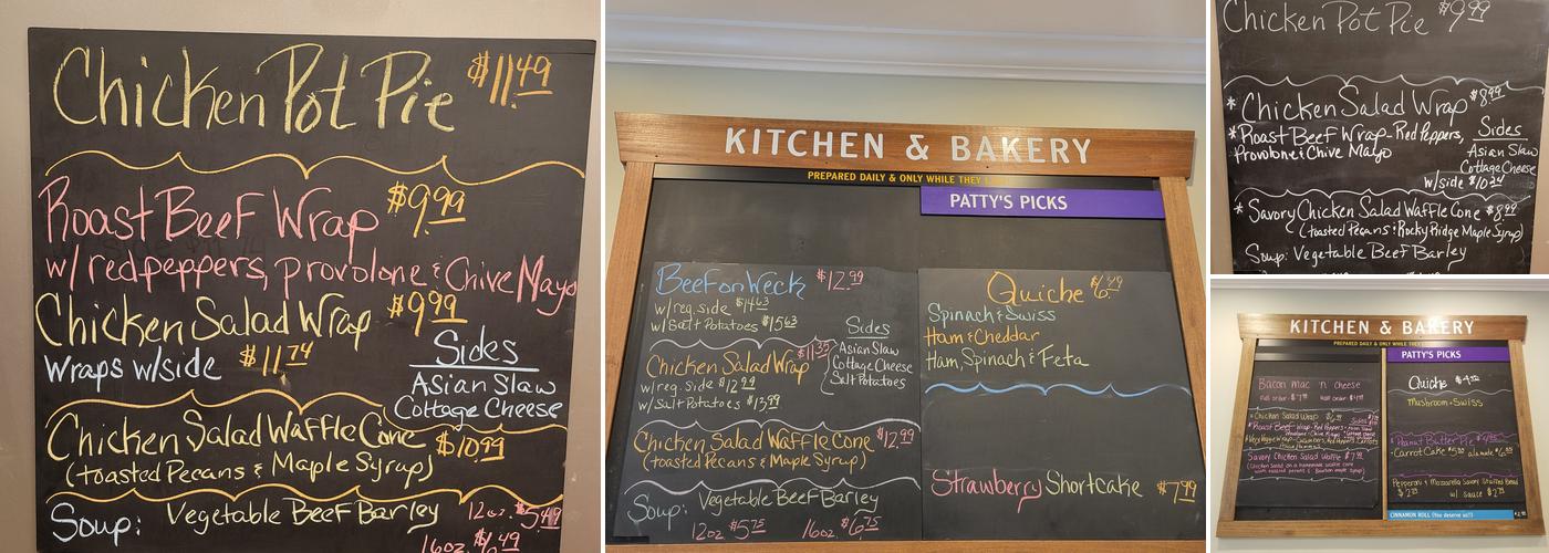 Cheshire Farms Creamery Menu