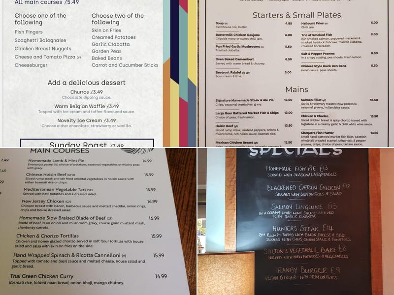 The Chequers Inn Menu