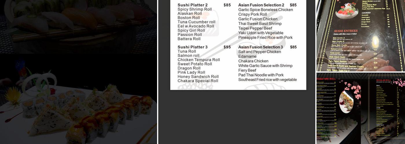 Chakara Sushi & Bar Menu