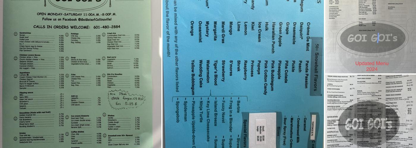 Goi-Goi's Menu
