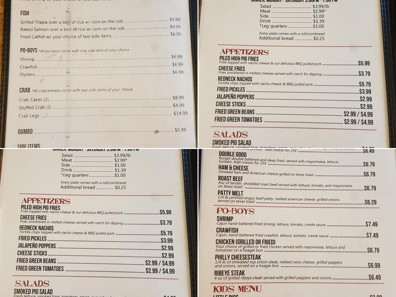 Smokin' Joes Menu