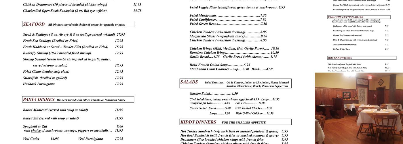 Deacon Blues Menu