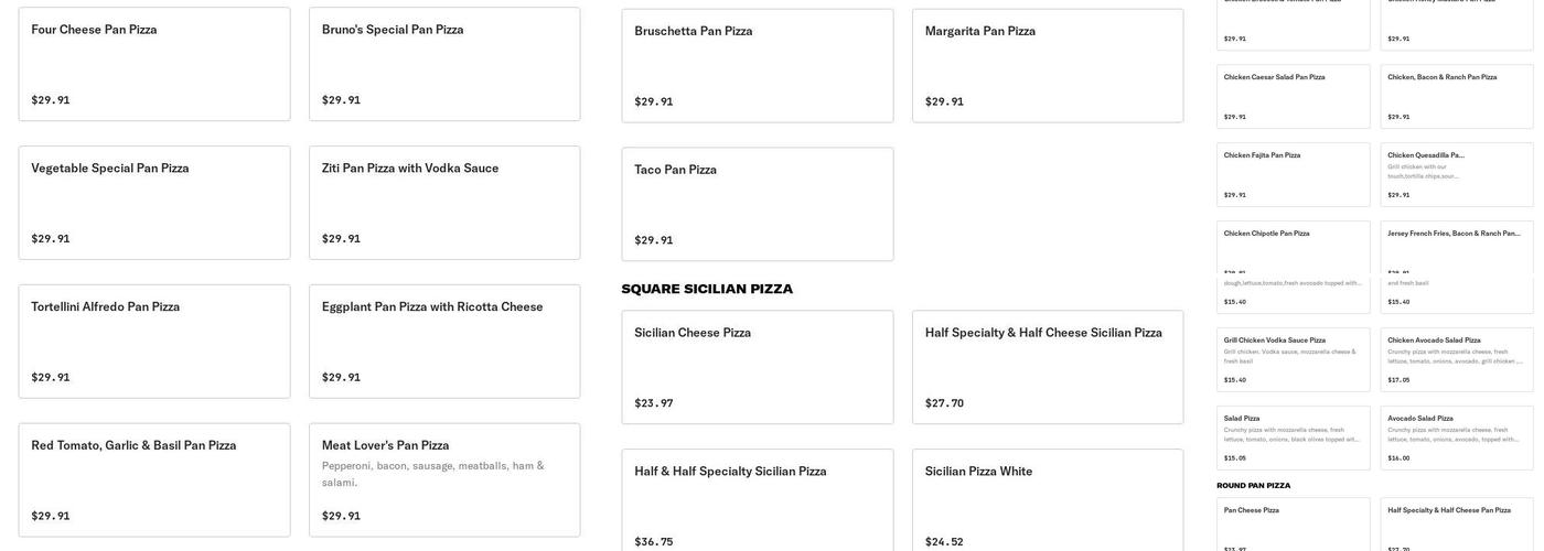 Brother Bruno’s Pizza Menu
