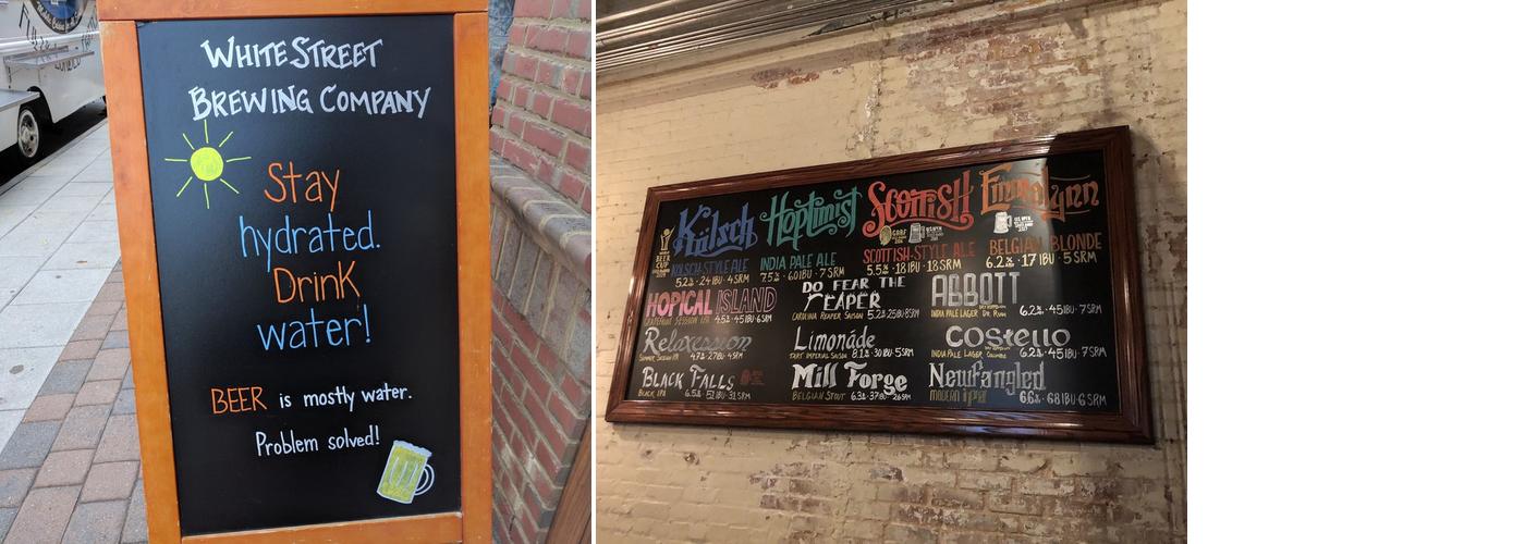 White Street Brewing Company Menu