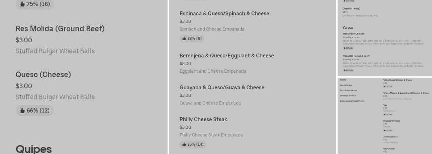 Empanadas Monumental Menu