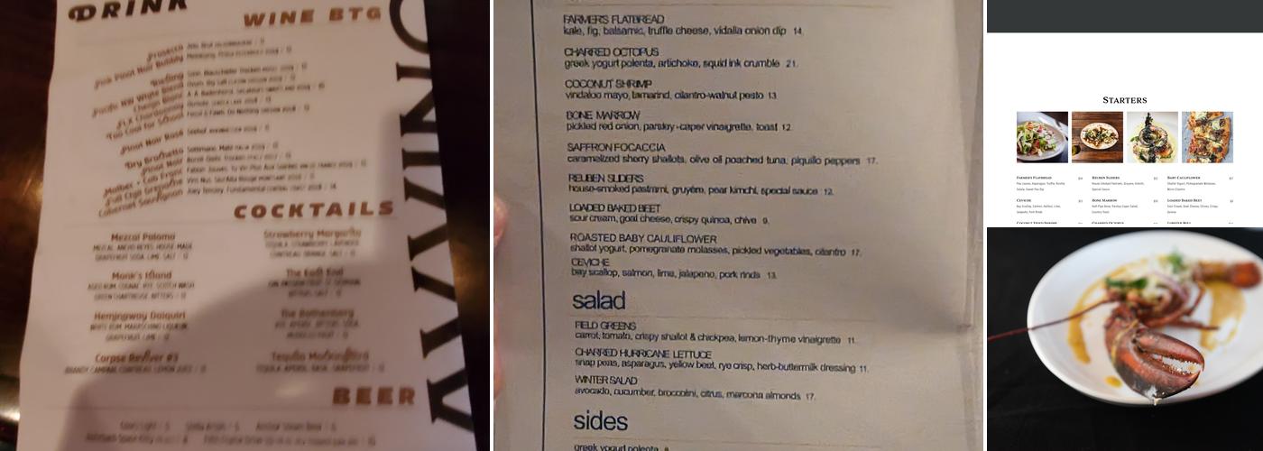 AVVINO Menu