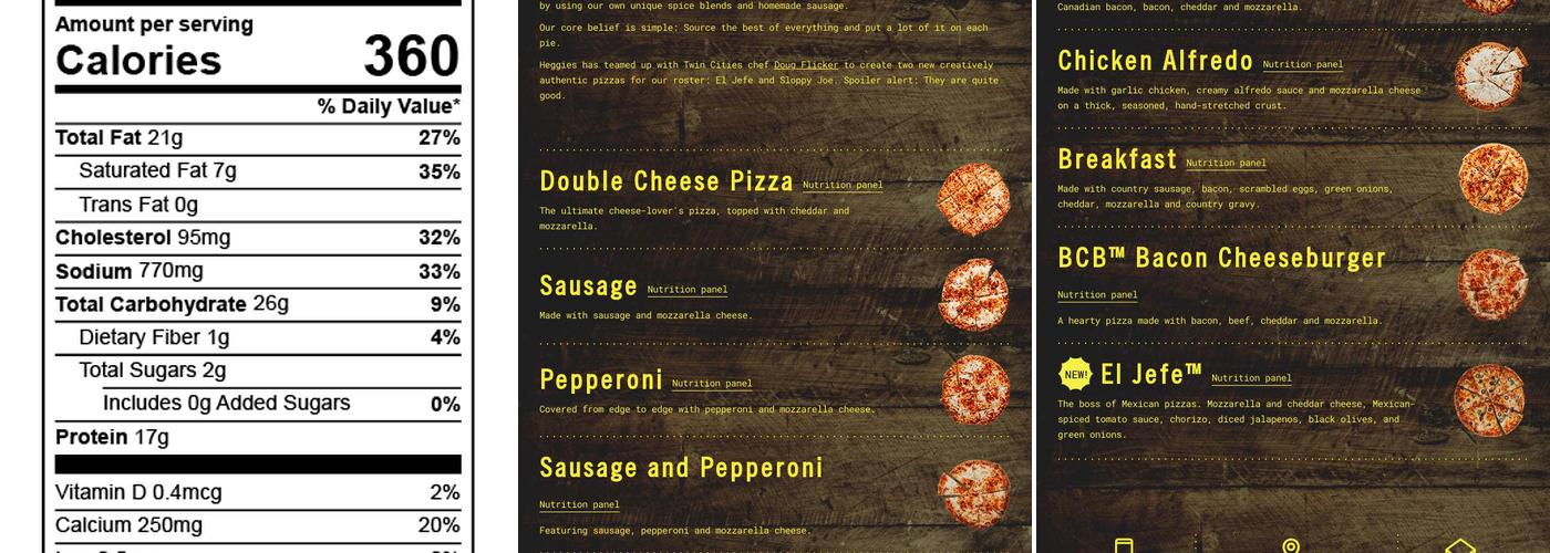 Heggies Pizza LLC Menu