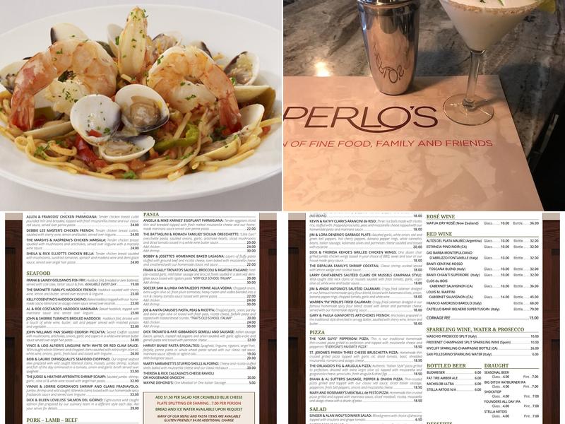 Perlo's Restaurant Menu