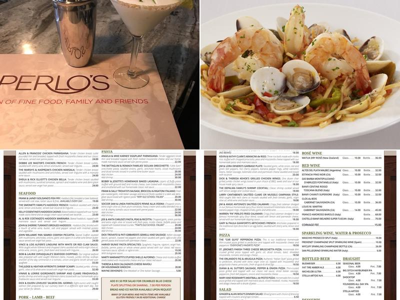 Perlo's Restaurant Menu