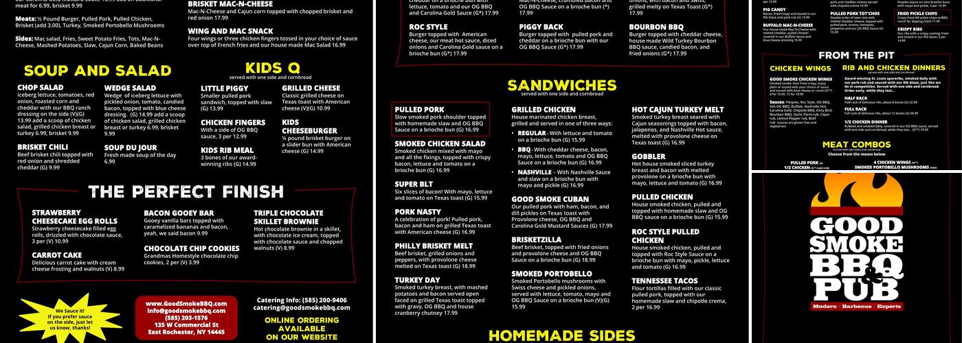 Good Smoke BBQ & Pub Menu