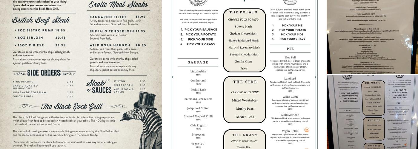 The Blue Bell Inn Menu