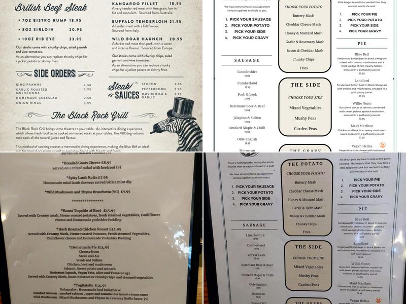 The Blue Bell Inn Menu