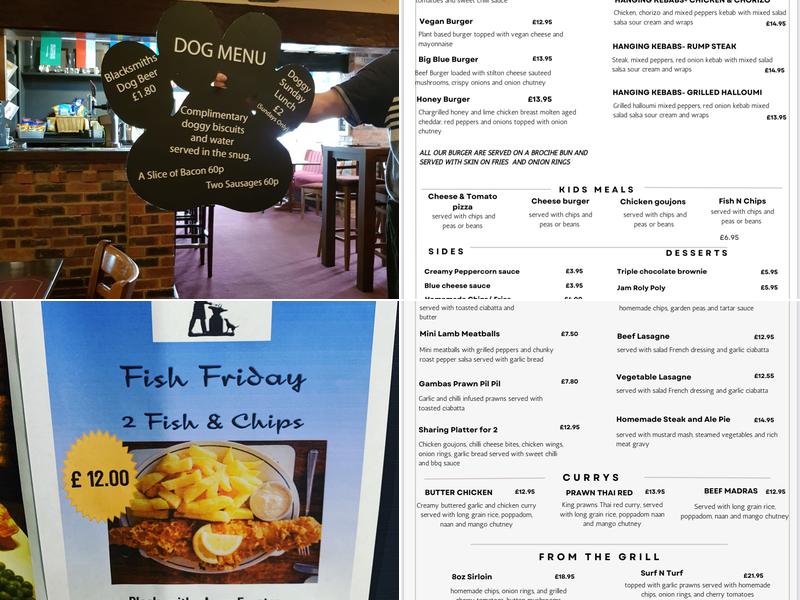 The Blacksmiths Arms Menu