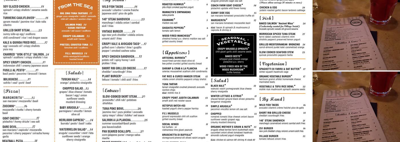 Village Social Kitchen & Bar Menu