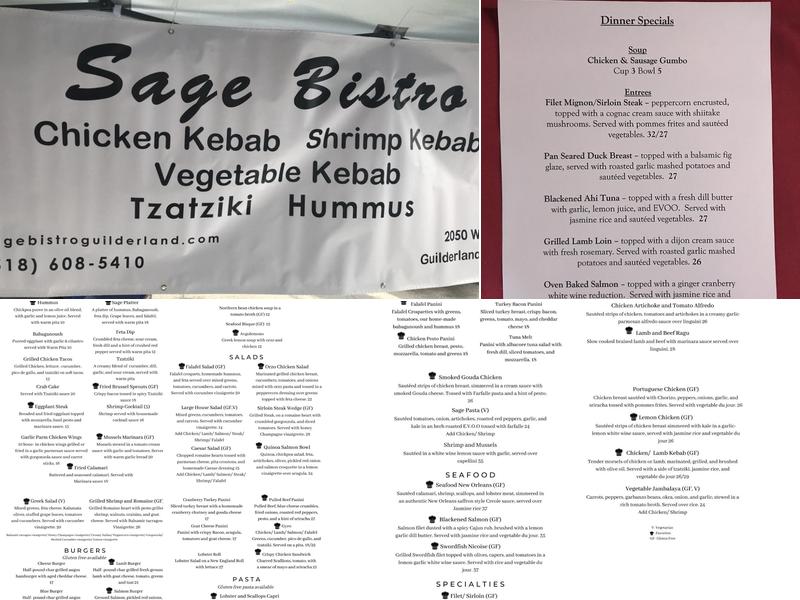 Sage Bistro Menu