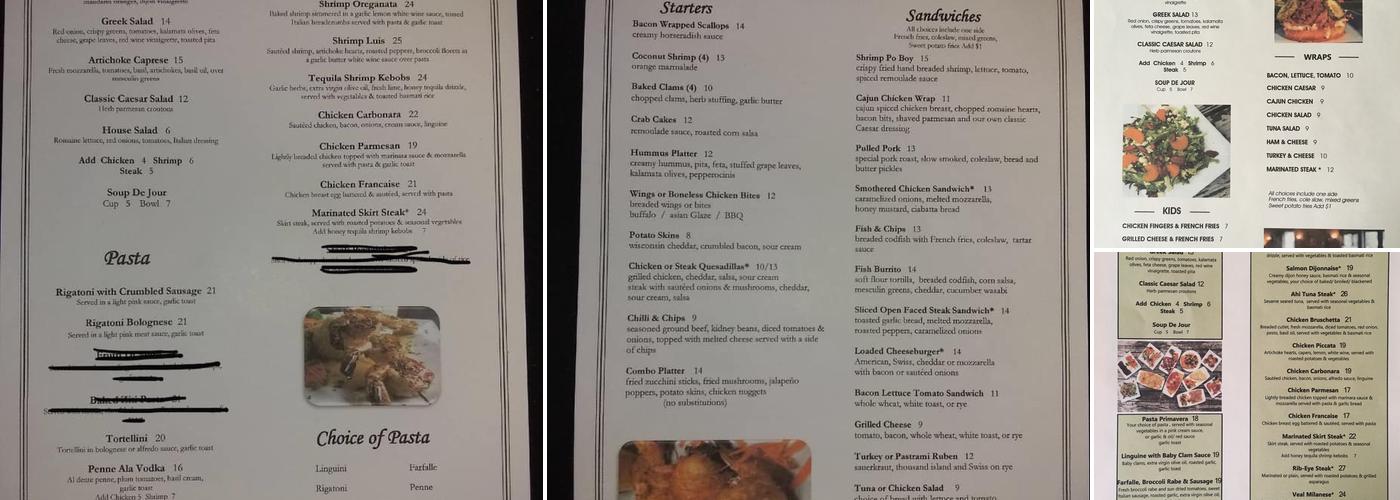 Outerbanks Menu